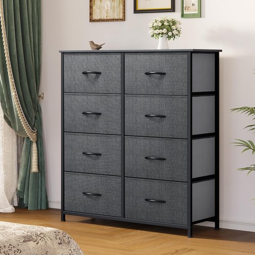 YITAHOME Fabric Dresser Drawer, Tall Storage with 8 Drawers, Dresser & Chest of Drawers, Storage Drawer Organizer for Closet, Living Room, Closets