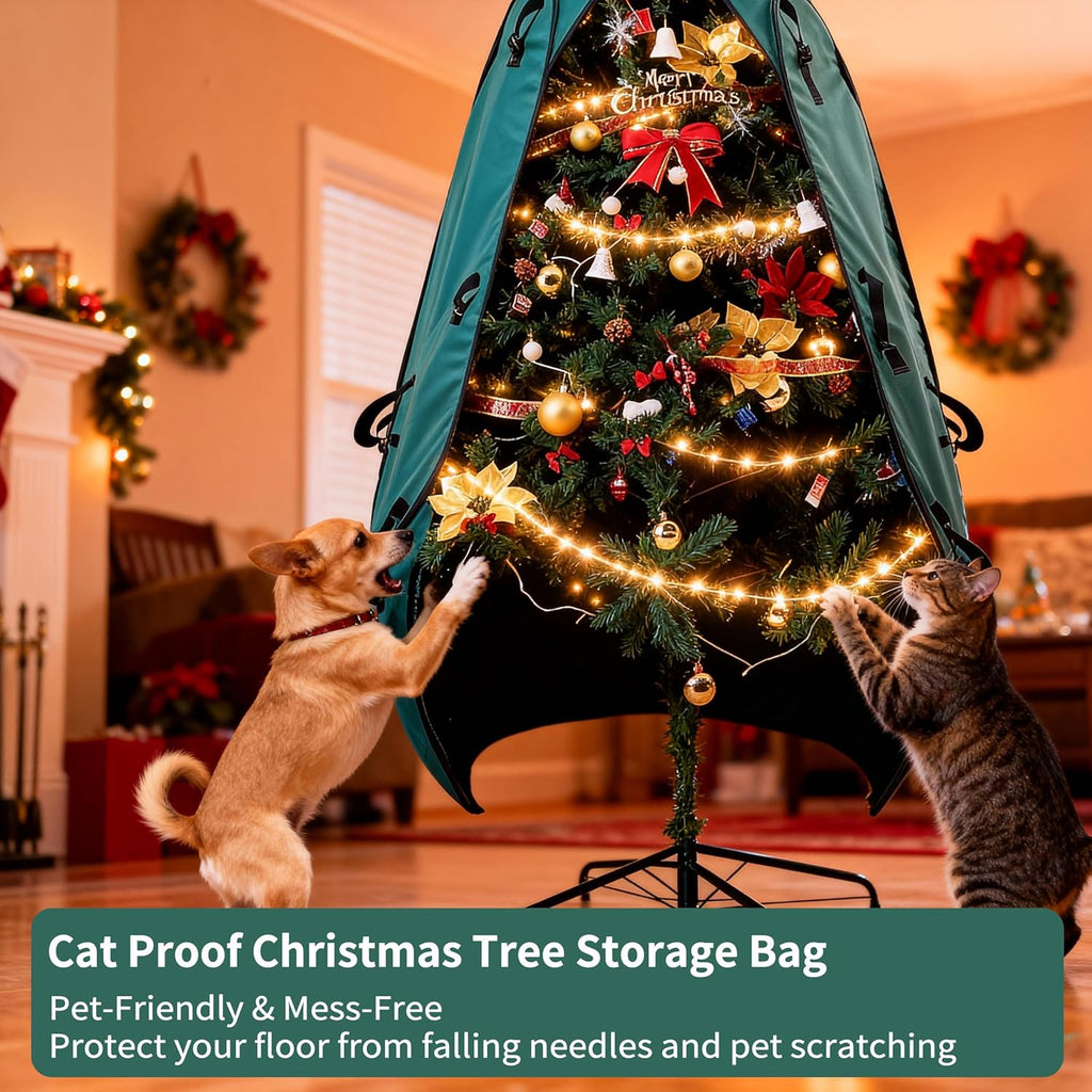 Upright Christmas Tree Bag - 9 Ft Storage Solution for 8-10 Ft Artificial Trees | Durable Cover