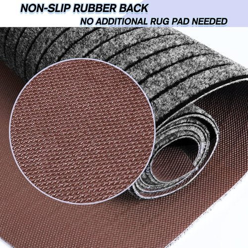 Custom Size Non-Slip Area Rug Runner by [Brand Name] - Easy Clean Waterproof Design | 2FT x 6FT Gray Stripe