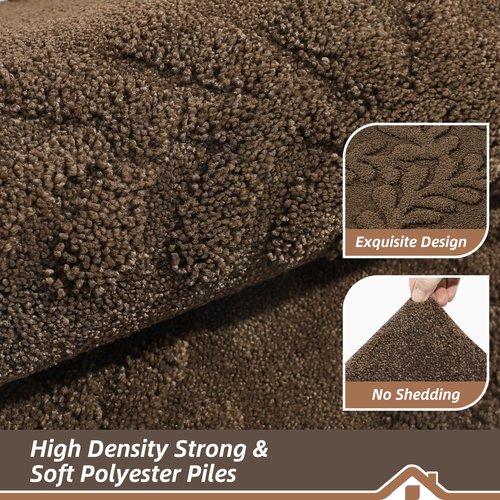 BEQHAUSE Door Mats 32”x48”, Dirt Trapper Doormats Indoor, Non-Slip Washable Entryway Rugs, Super Absorbent Welcome Mat for Front Door, Mud Shoes & Paws, Brown
