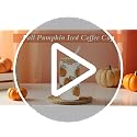 Joyseller 18oz Fall Pumpkin Iced Coffee Glass Cup with Lid & Straw - Orange