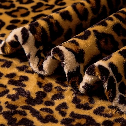 Excervent 3D Leopard Flannel Fleece Throw Blanket, 300 GSM Lightweight Cheetah Blanket for Couch Sofa Bed, Super Soft Cozy Warm Blankets, 50x70 inches, Brown