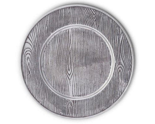 Arthur Court Designs Aluminum Metal Wood Grain Pattern Charger Chargers for Dinner Plates Designed to Accent Meals, and Decorate Your Tables (Single Plate) 12 Inch Diameter