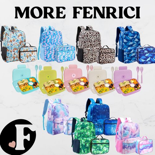 Fenrici Lunch Box for Boys, Kids, Boy's Lunch Box for School, Insulated Lunch Bag for Preschool, K-6, Soft Sided Compartments, Spacious, BPA Free, Food Safe,10.8in x 8.5in x 2.8in, Green Pixel