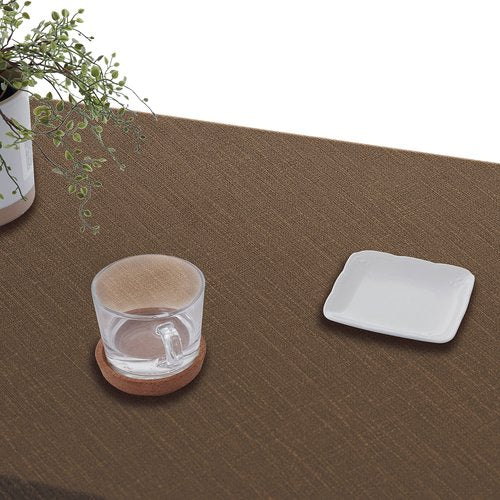 NLMUVW Chocolate Brown Vinyl Tablecloth for Rectangle 6ft, Heavy Duty PVC Table Cover 100% Waterproof Wipe Clean Table Cloth for Kitchen Dining Picnic, 54 x 78 inch