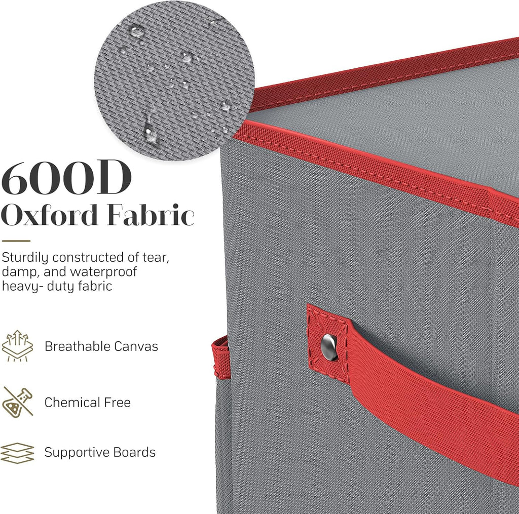 Winpull Christmas Ornament Storage Box - Large Organizer for 128 3-Inch Ornaments | Adjustable Dividers, Dual Zipper, Grey