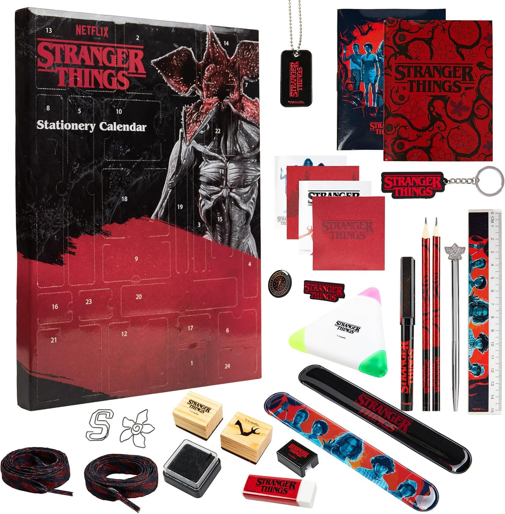 Stranger Things Advent Calendar 2025 - Exclusive Stationery, Necklace, Keyrings & Stickers Set