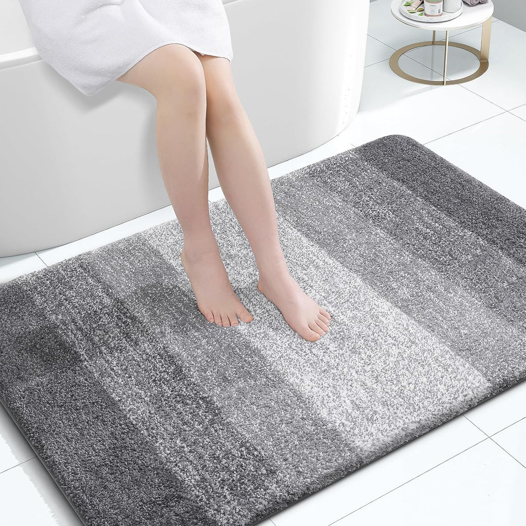 OLANLY Large Bathroom Rug Mat - Extra Soft Microfiber | Quick Dry, Machine Washable, 44x32, Grey