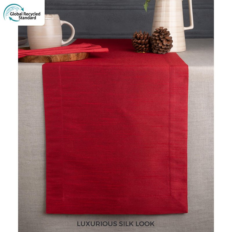 D'Moksha Homes Purple Table Runner 14 x 108 Inch - Vegan Silk, Elegant Purple Silk Table Runner 108 inch - Machine Washable for Dining, Mothers Day - 100% Cruelty Free, Recycled Fabric