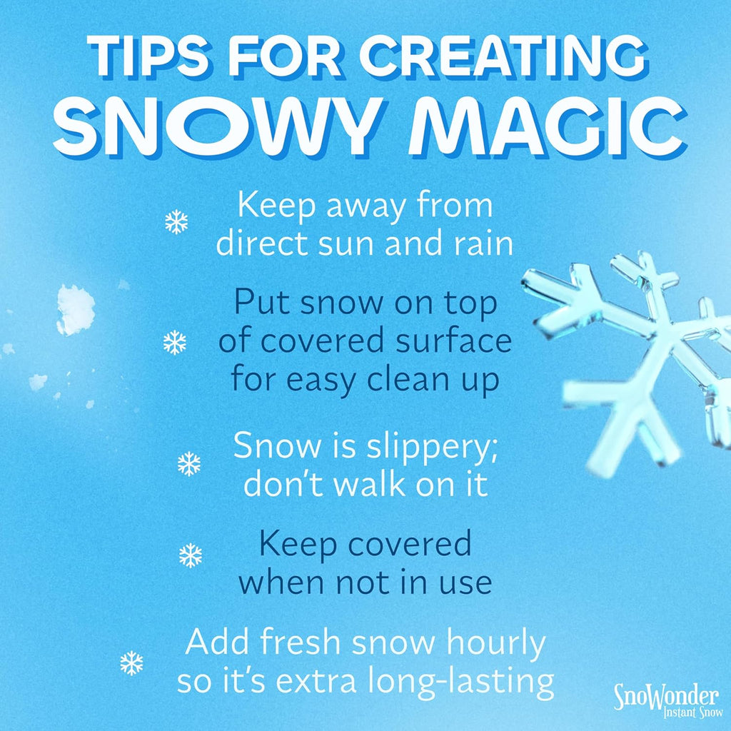 SNOWONDER Instant Fake Snow - Perfect for Cloud Slime | Mix Makes 1 Gallon of Artificial Snow