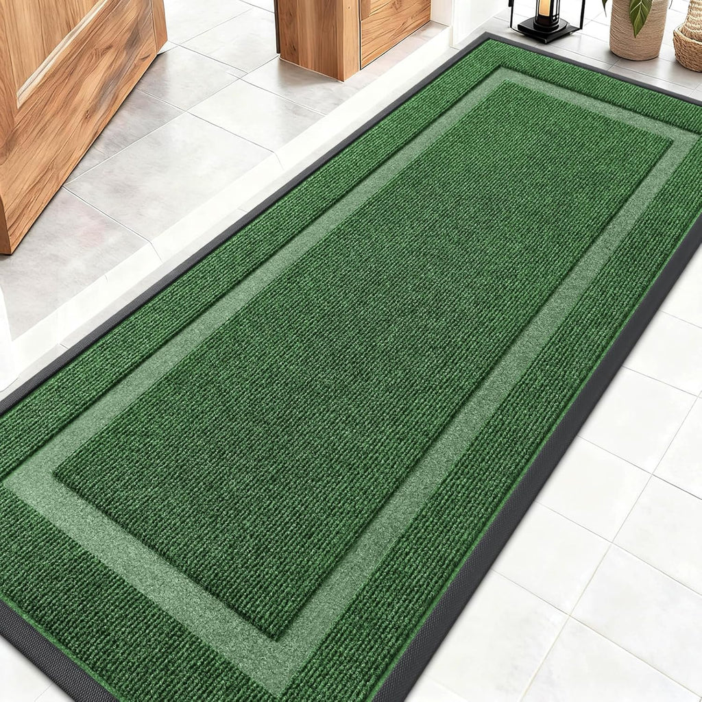 OLANLY Waterproof Front Door Mat - All-Season, Fade Resistant, Easy Clean | 59x20 Inches, Green