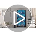 65-Inch Corner Curio Cabinet with LED Lights and Motion Sensor, 4-Tier
