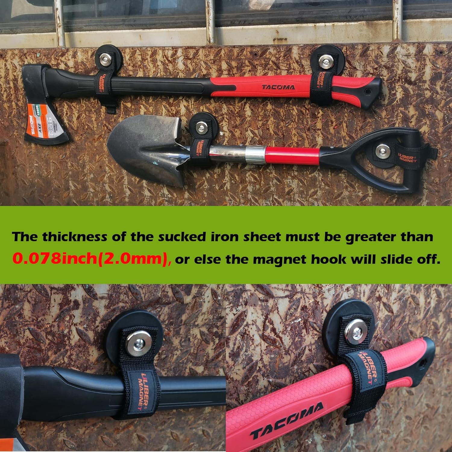 ULIBERMAGNET Strong Magnetic Storage Straps - Heavy Duty Organizer for Garage Tools & Cords | 2 Pack