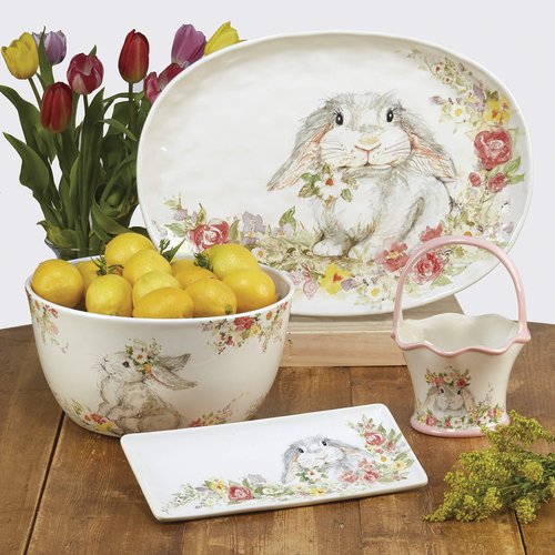 Sweet Bunny 5.75" Mugs, Set of 4, 2 Assorted Designs, Multicolor