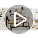 4-Tier Wooden Display Riser Stand, Rustic Countertop Organizer Shelf