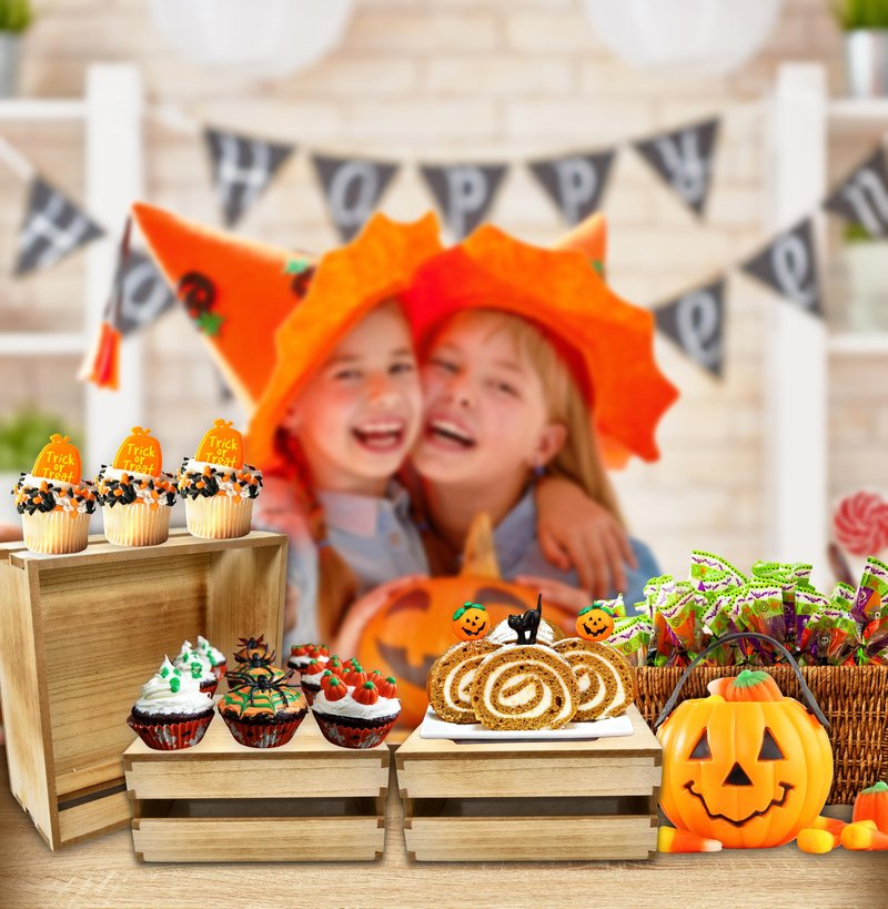 Gift Boutique 4 Pcs Wooden Buffet Risers, Rustic Wood Cake & Dessert Display Stands, Square Food Risers for Buffet Table, Appetizers & Cupcakes, Wedding, Party & Event Décor (4 Sizes)