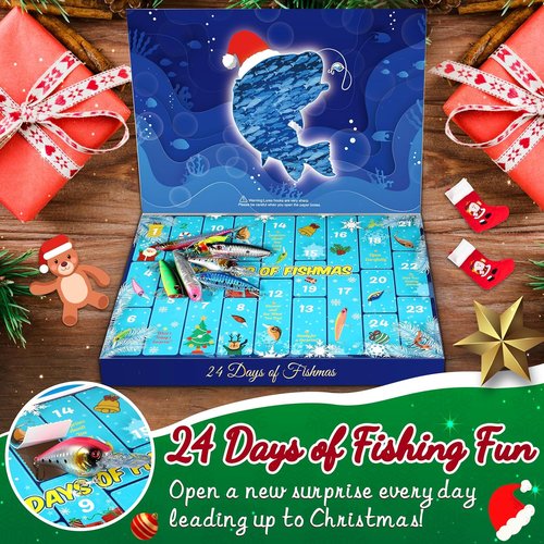 Advent Calendar 2025 - Fishing Gifts for Men & Teens | 24-Day Christmas Countdown with Tackle & Lures