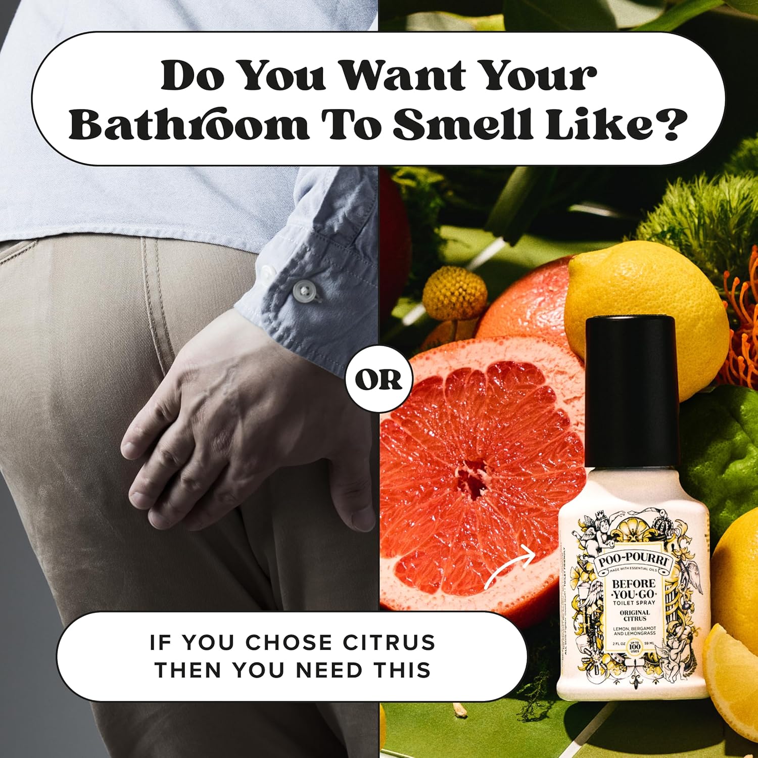 Poo-Pourri Before-You-Go Toilet Spray Bundle - Original Citrus 2 Fl Oz & Travel Size 1 Fl Oz