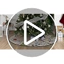 Starry Dynamo 60-Inch Woodland Creatures Embroidered Christmas Tree Skirt, Linen Texture