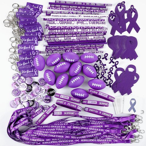 Hollowfly 400 Pcs Purple Ribbons Epilepsy Awareness Items Pancreatic Alzheimers Lupus Domestic Violence Items Ribbon Awareness Month Products for Charity Fundraising Party Supply