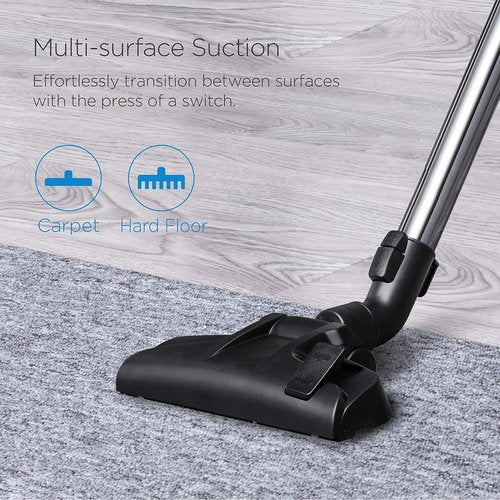 Eureka Bagless Canister Vacuum Cleaner - Lightweight & Versatile for Carpets and Hard Floors | Blue, Whirlwind NEN110B
