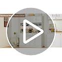 Large Kitchen Pantry Cabinet with LED Lights, Charging Station & Hutch