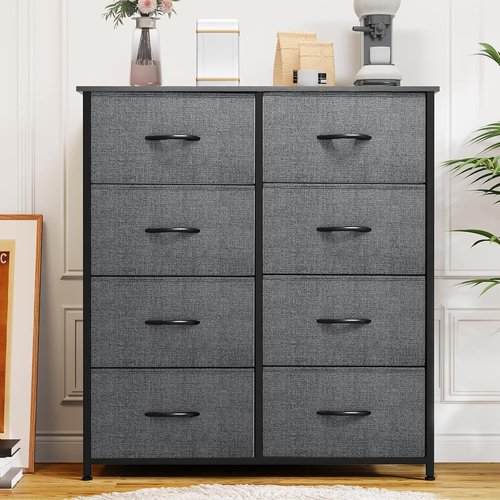 DWVO Fabric Dresser - 8 Drawer Chest for Bedroom & Living Room Storage Solutions
