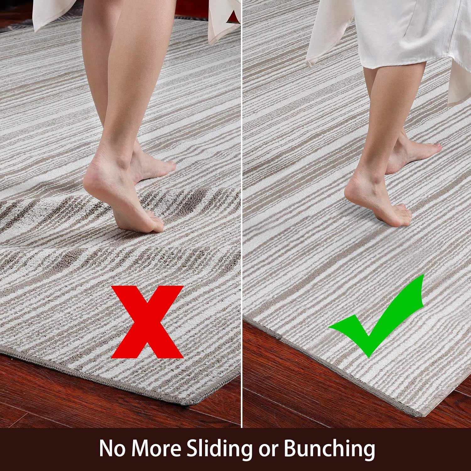 Veken Rug Pad Gripper - Non-Slip 2x8 Ft for Hardwood & Tile Floors | Thick Anti-Skid Mat