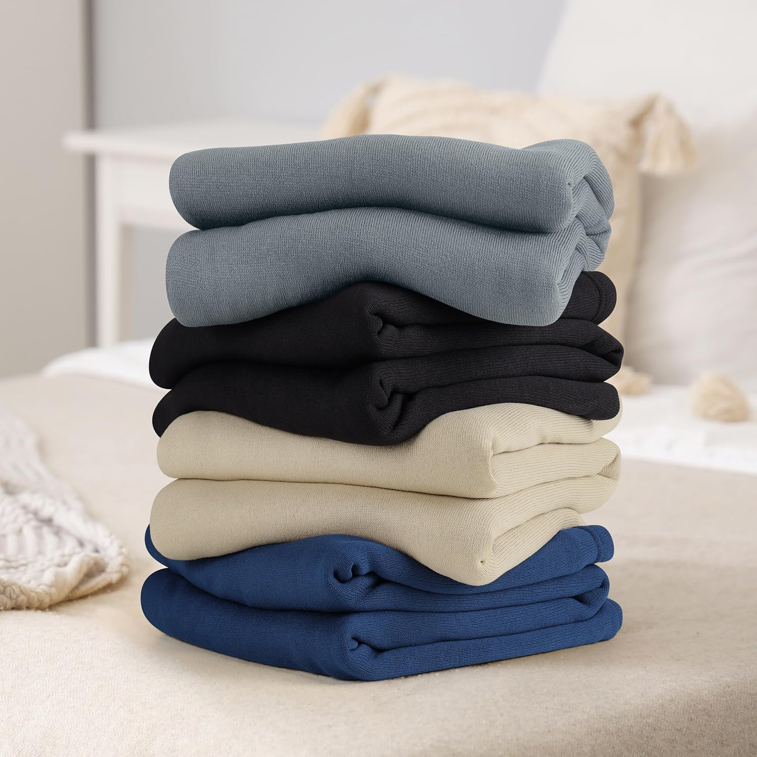 Utopia Bedding Knit Blanket - Soft Lightweight Jersey | Queen Size 90x90 Inches in Grey