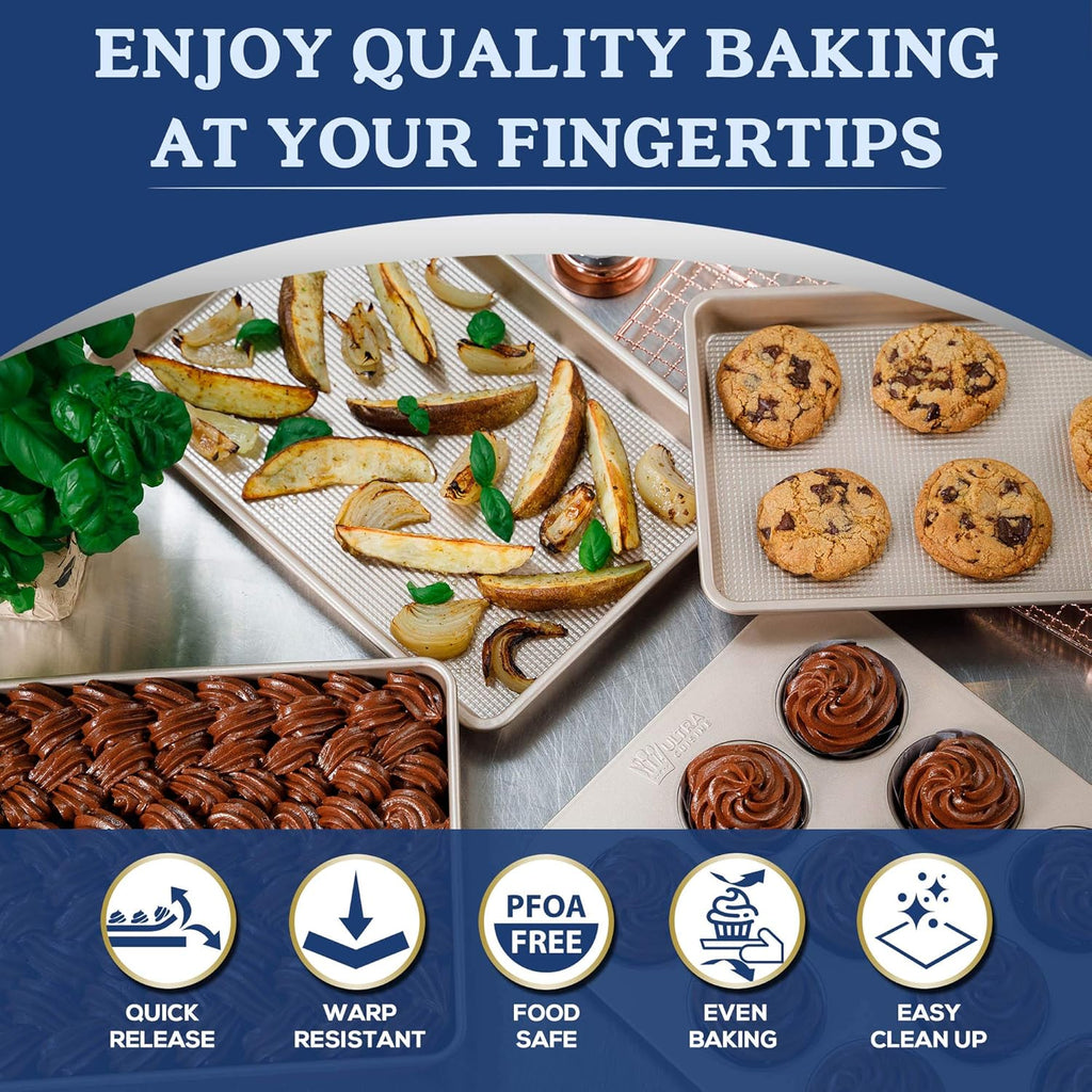 Ultra Cuisine 9x13 Inch Non-Stick Cake Baking Pan - Easy Clean & Even Baking - Food Safe Coating
