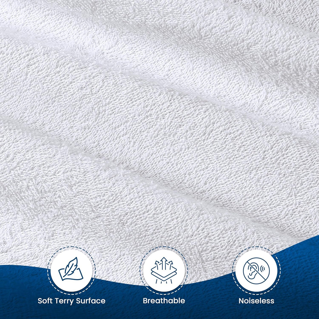 Utopia Bedding Full Size Mattress Protector - Waterproof 2 Pack, Soft Terry Cover with Deep Pockets (White)
