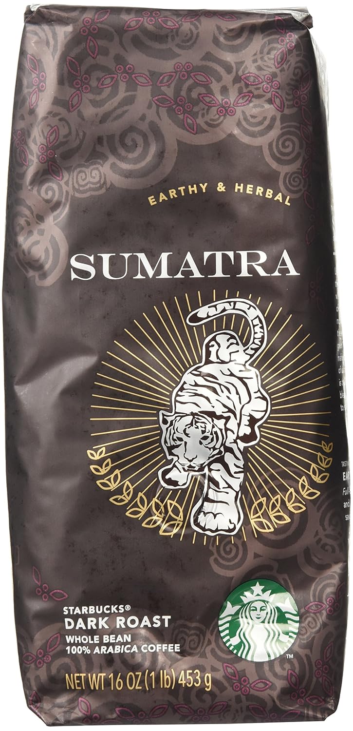Starbucks Whole Bean Coffee - Sumatra Blend for Rich Flavor | 1 lb Bag