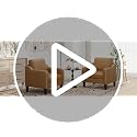 Mid-Century Modern PU Leather Accent Chair with Solid Wood Frame