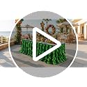 9ft Green Sequin Curly Willow Table Skirt for Tropical Party Decor