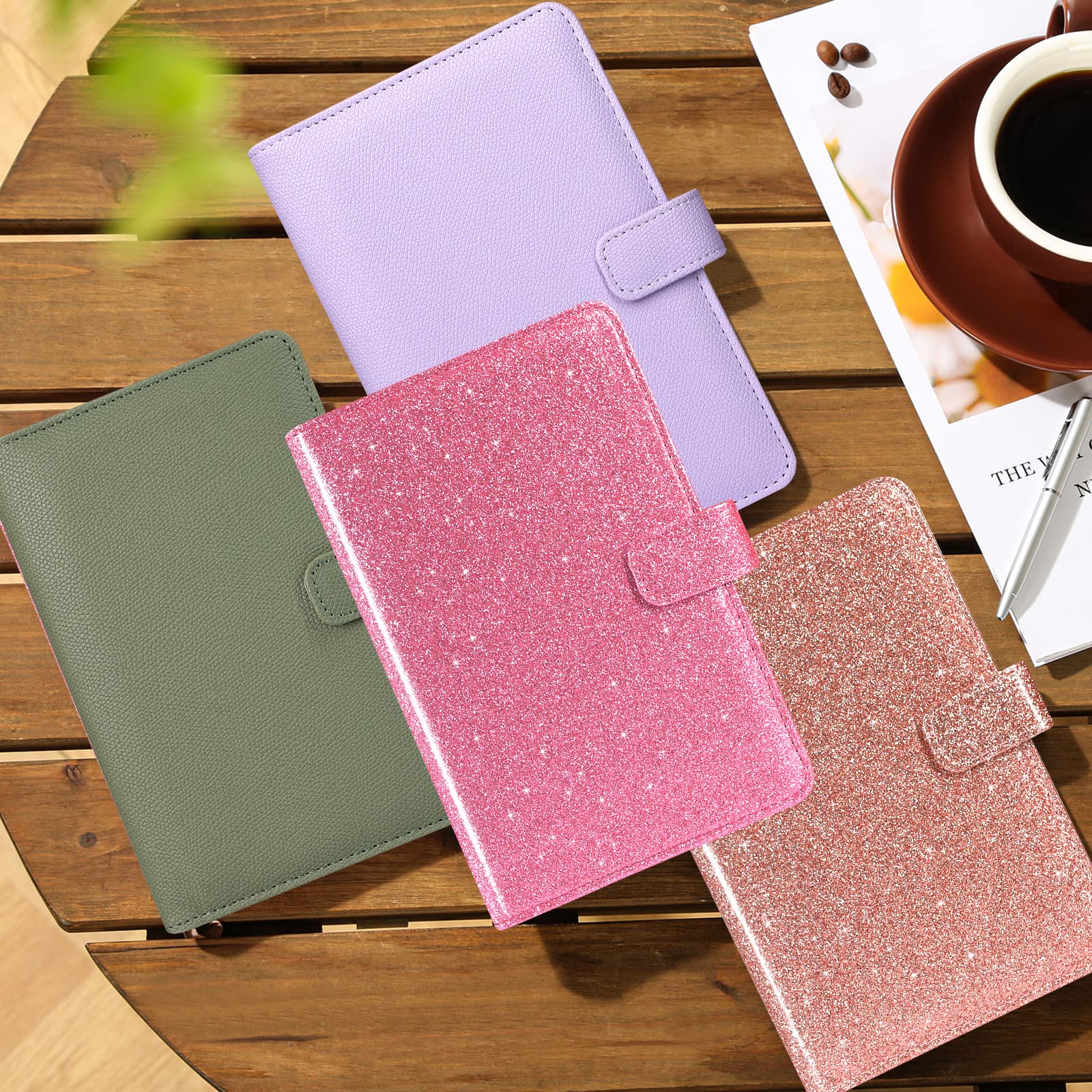 JKhandy Server Book for Waitress - Leather Waiter Book Server Wallet with Zipper Pocket, Cute Serving Book&Server Note Pads Holder with Magnetic Closure, Glitter Pink