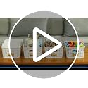 Small Plastic Storage Bins with Bamboo Lids Stackable 6-Pack Cream White