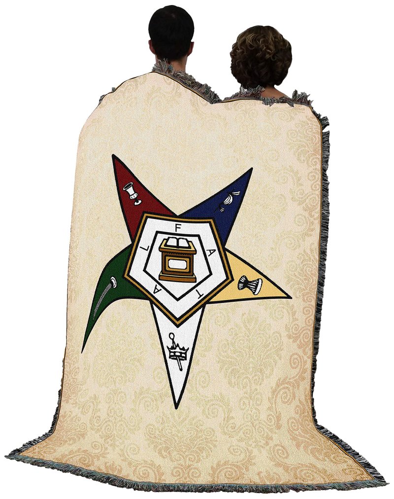 Pure Country Weavers Order of the Eastern Star Blanket - OES Masonic Gift Tapestry Throw Woven from Cotton - Made in the USA (72x54)