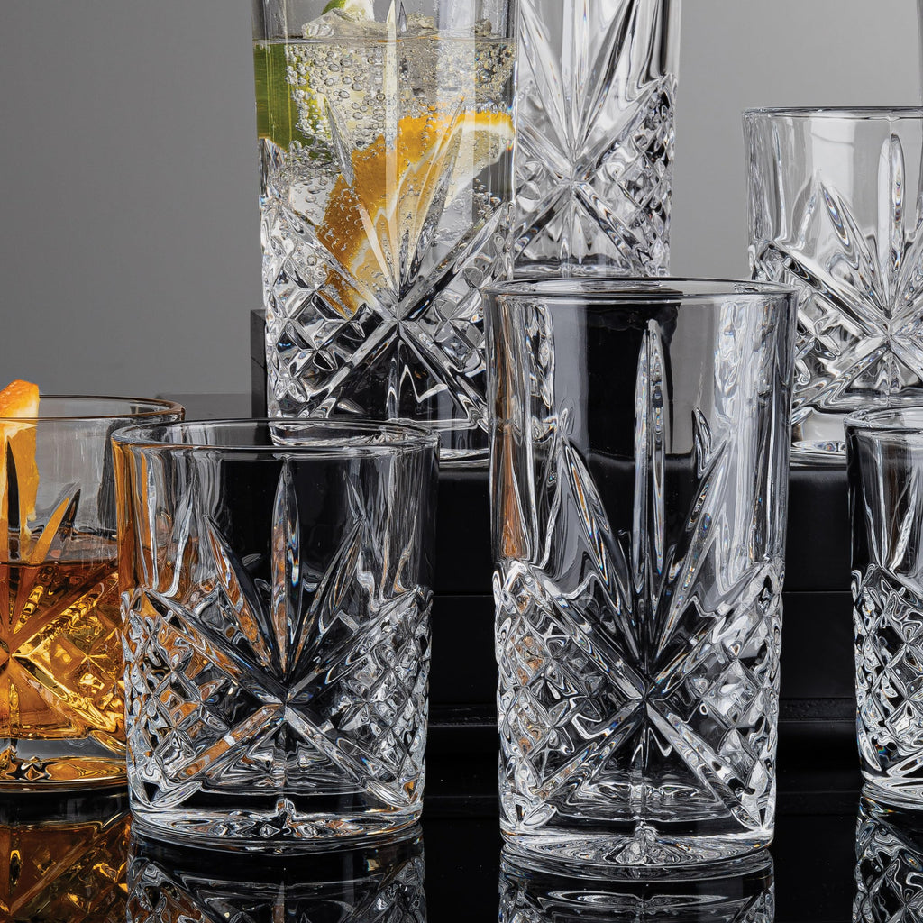 Godinger Highball Drinking Glasses, Tall Glass Cups, Water Glasses, Cocktail Glasses, Dublin Collection - Set of 4