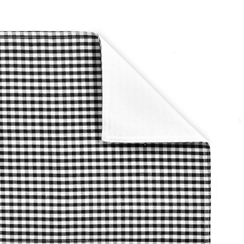 Lush Decor Gingham Check Yarn Dyed Table Runner, 13" x 72", Off-White & Black