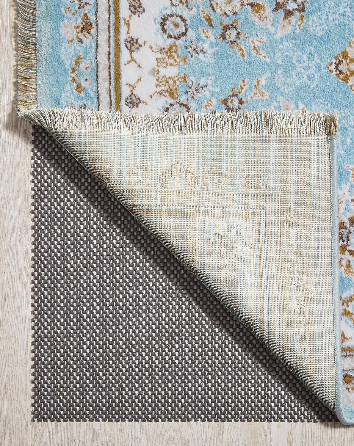 Veken Rug Pad Gripper - Non-Slip Dark Grey 8x10 Ft Mat for Hardwood & Tile Floors