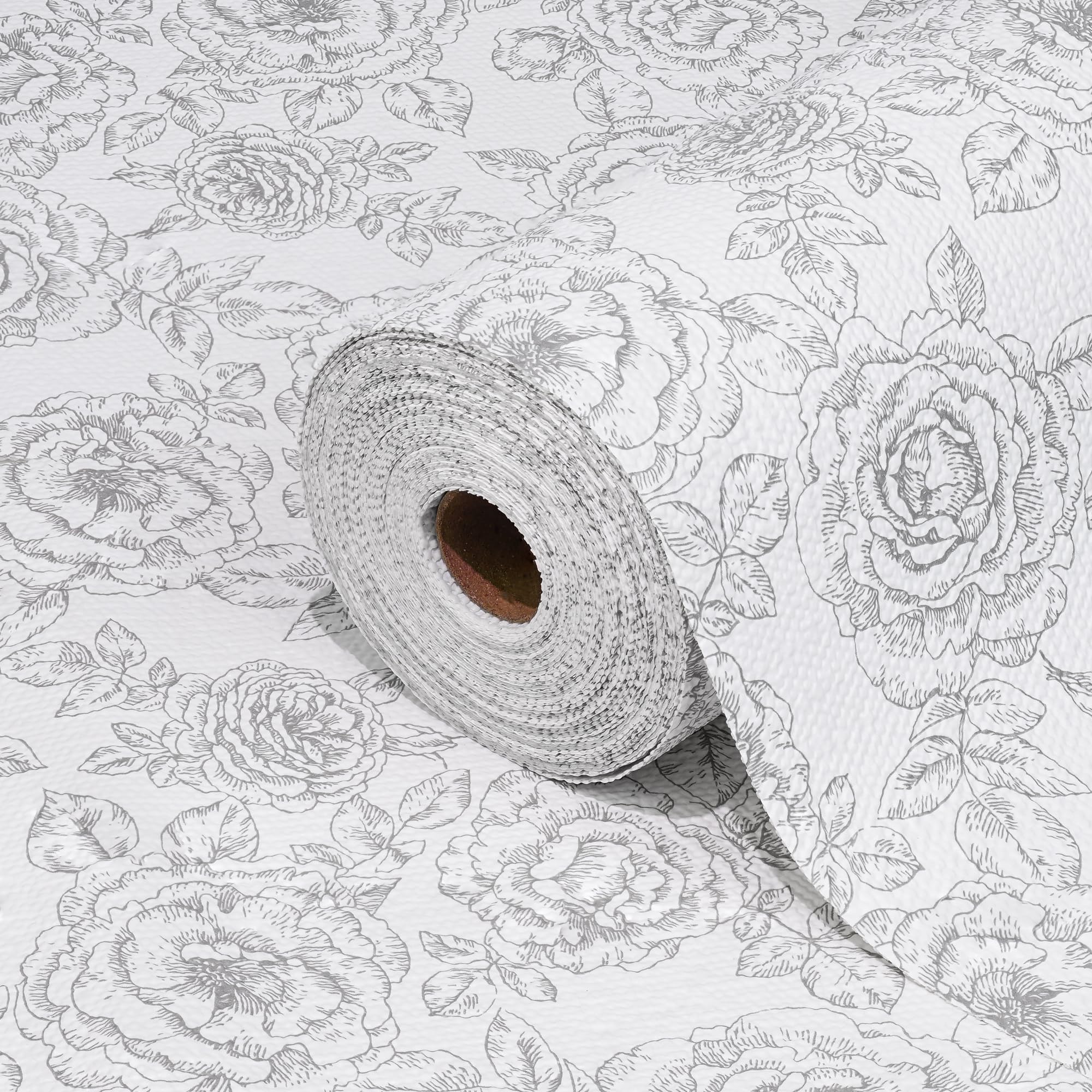 Drawer and Shelf Liner for Kitchen Cabinets Non-Adhesive, Non-Slip Cabinet Liner Shelf Paper Strong Grip Waterproof Easy to Clean for Kitchen Shelves Cupboard, Flower,23.6IN X 30FT