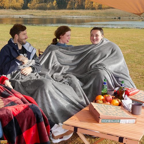 Bedsure GentleSoft Oversized King Blanket - Extra Large 120"x120" Soft Fleece for Bed, Sofa, Travel, Dark Grey