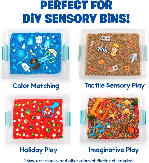 Educational Insights Pluffle® Sand 2-Pack - Mess-Free Sensory Bin Foam Set for Toddlers | Ideal for Home & Classroom Fun