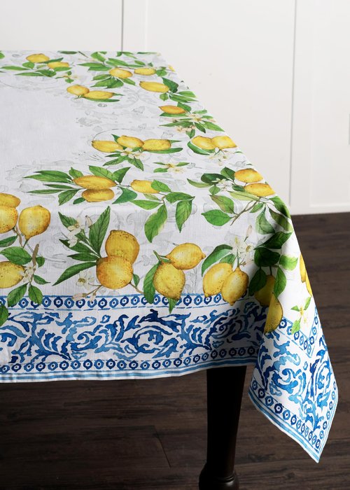 Maison d' Hermine Table Cloth Rectangle Table 100% Cotton 70 x 90 Inches Tablecloth Reusable Decorative for Dining Kitchen Room Farmhouse Home Gifts for Mothers Day Spring Summer - Cedrat