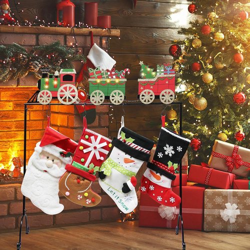 FORUP Christmas Stocking Holder Stand - Festive Train Design for Holiday Decor
