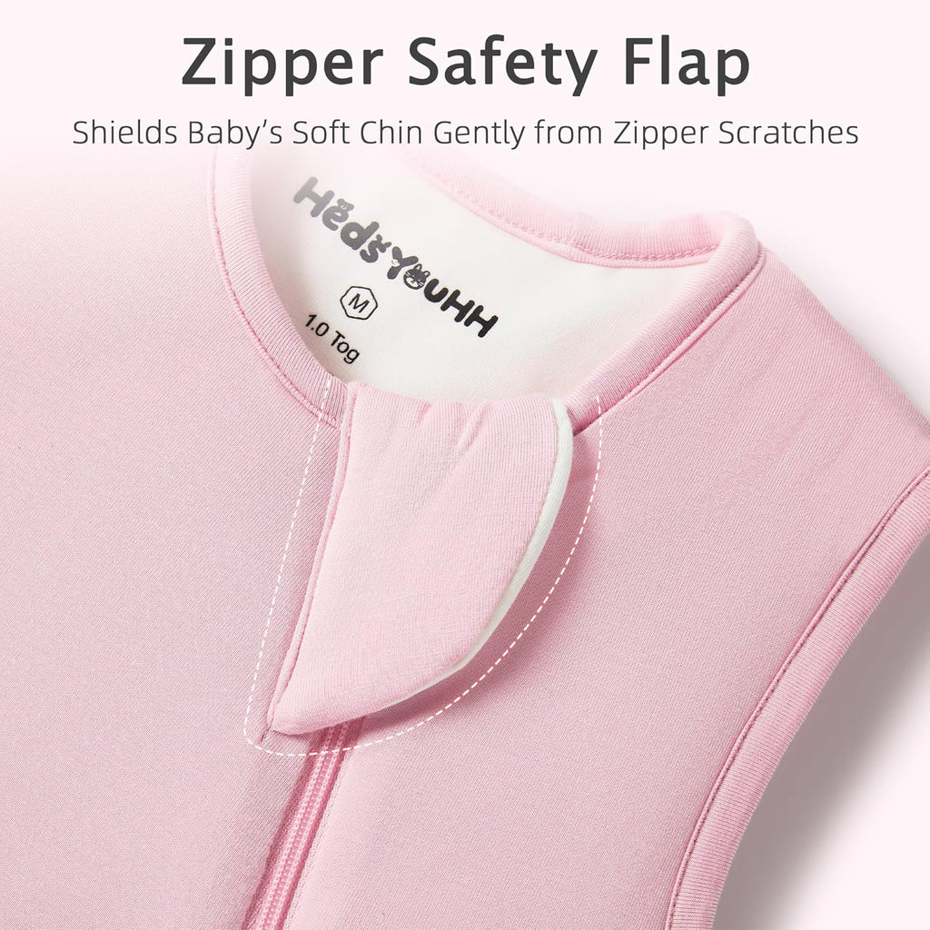 Skiennix Sleep Sack - 1.0 TOG Wearable Blanket for 6-18 Months Babies | Lightweight Bamboo Rayon, Pink, M