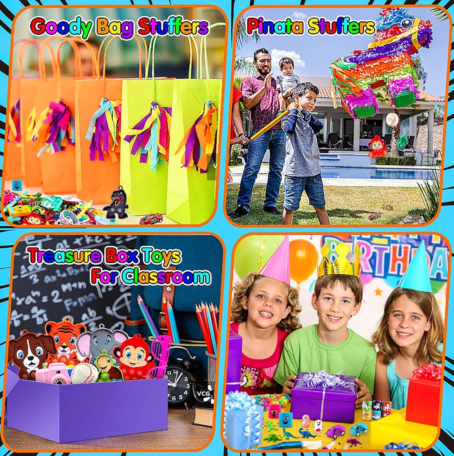 Skiennix 1000 PCS Fidget Toys Bulk - Perfect Party Favors & Classroom Prizes for Kids