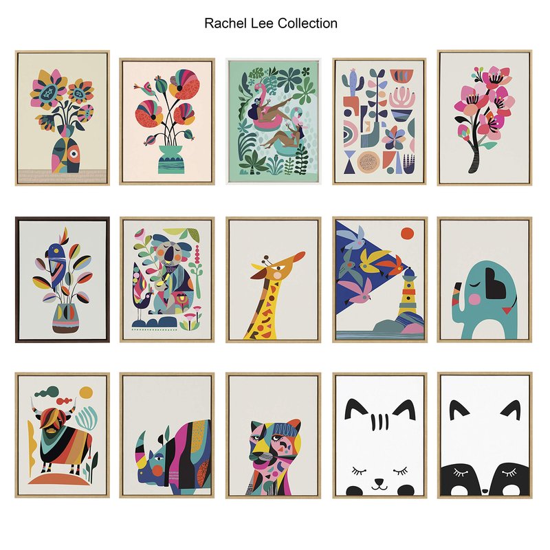 Kate and Laurel Sylvie Mid Century Modern Kookaburra Framed Canvas Wall Art by Rachel Lee of My Dream Wall, 18x24 Natural, Abstract Animal Art for Wall
