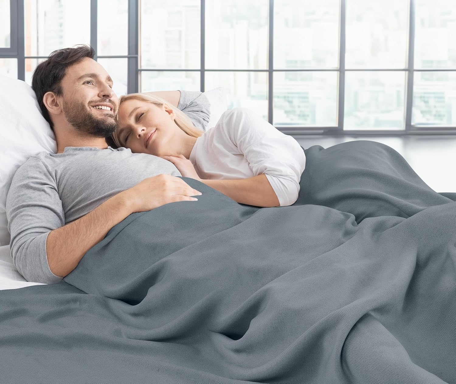 Utopia Bedding Knit Blanket - Soft Lightweight Jersey | Queen Size 90x90 Inches in Grey