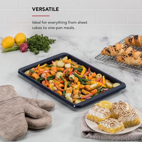 KitchenAid Nonstick Baking Sheet - 10x15in Aluminized Steel | Stylish Ink Blue Finish